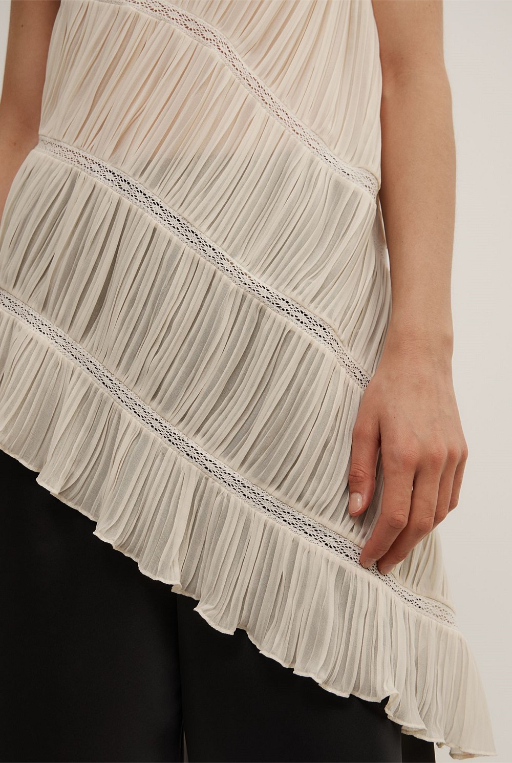 Gather Lace Trim Top