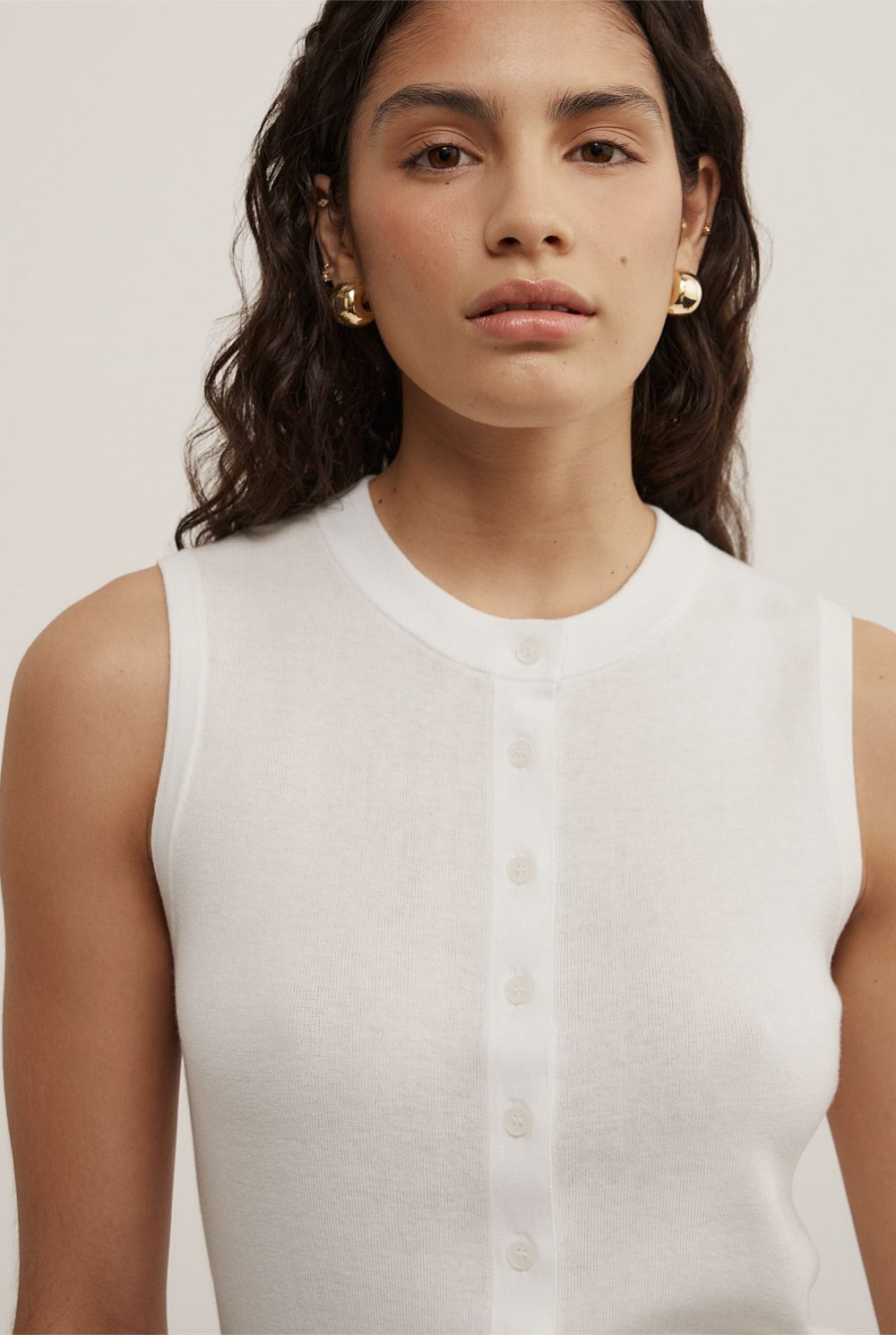 Knit Button Tank