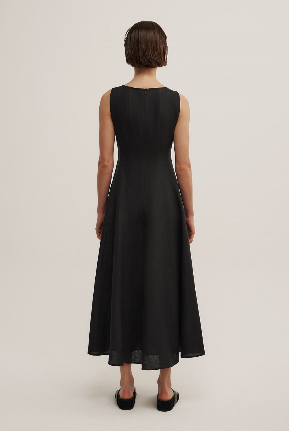 Linen Panel Midi Dress