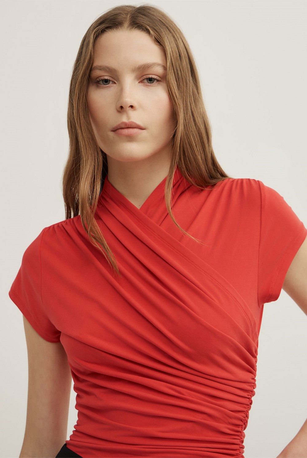 Wrap Cap Sleeve T-Shirt