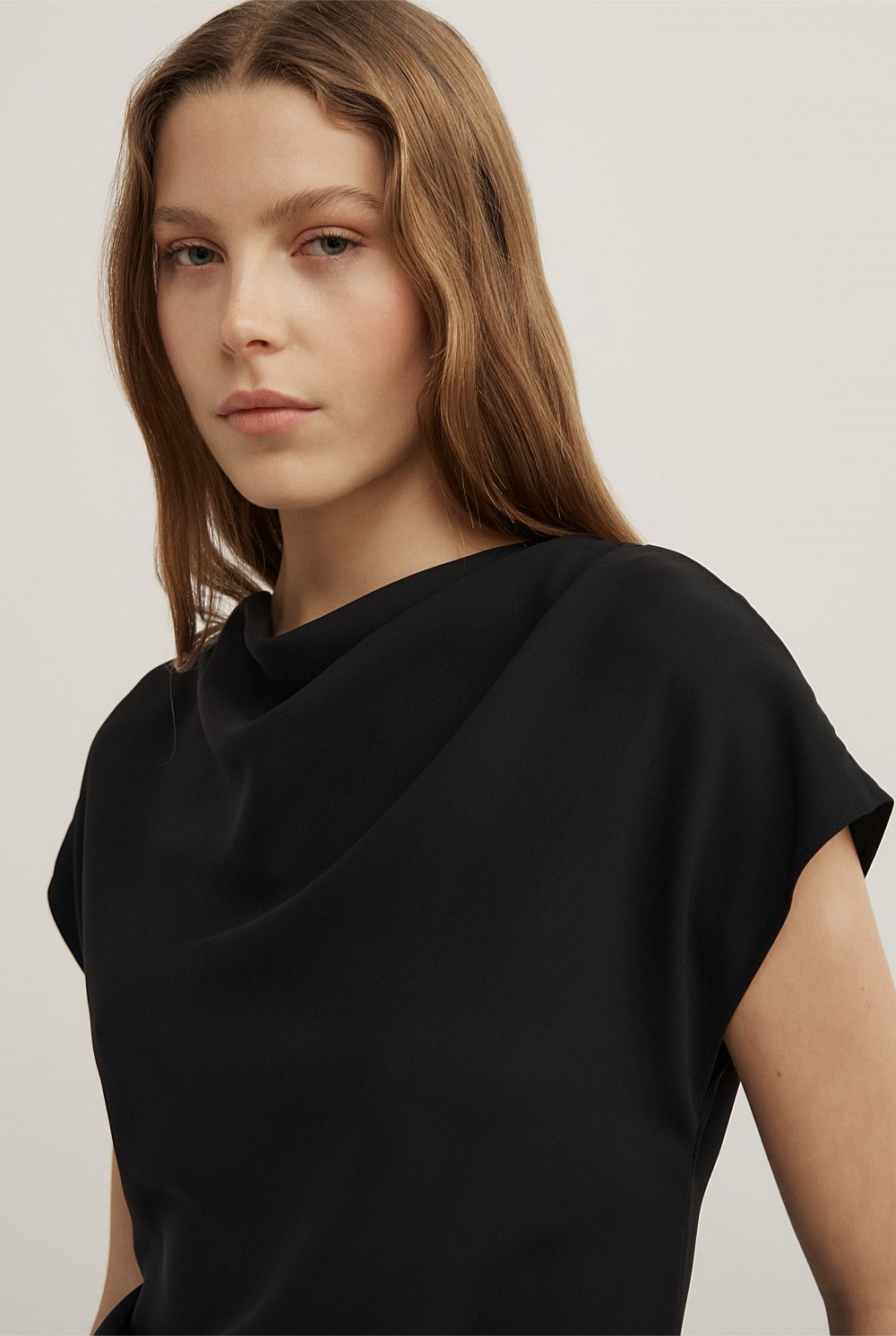 Cowl Neck Crepe Top