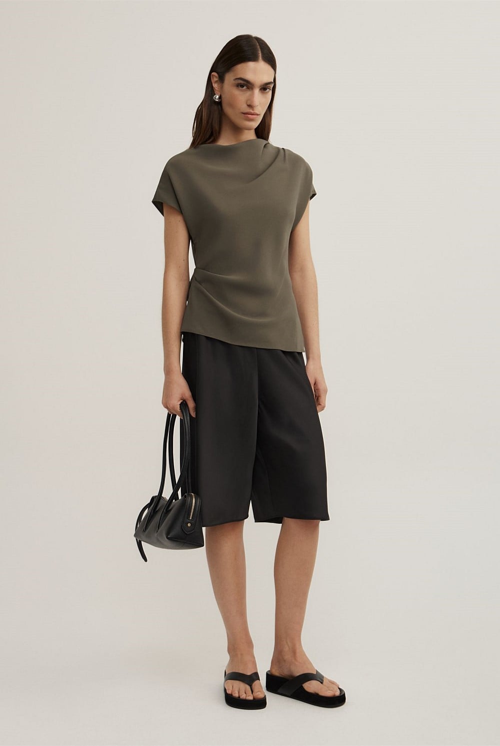 Cowl Neck Crepe Top