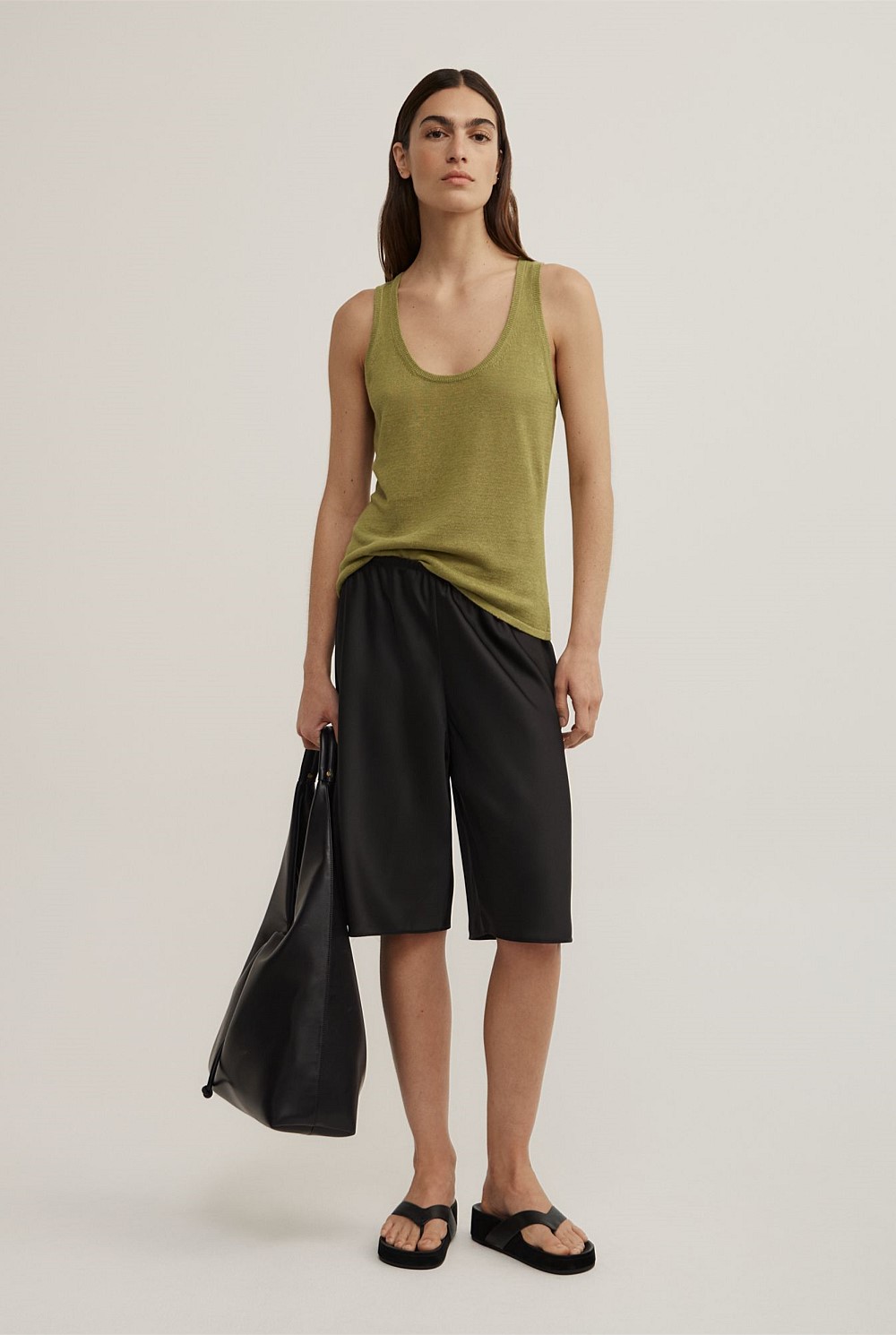 Linen Scoop Knit Tank