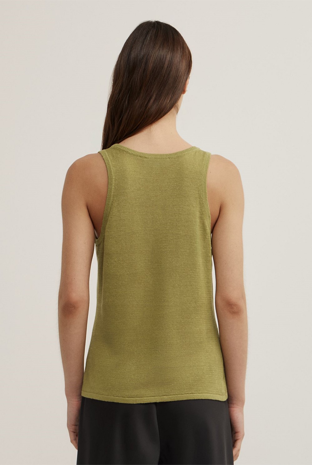 Linen Scoop Knit Tank