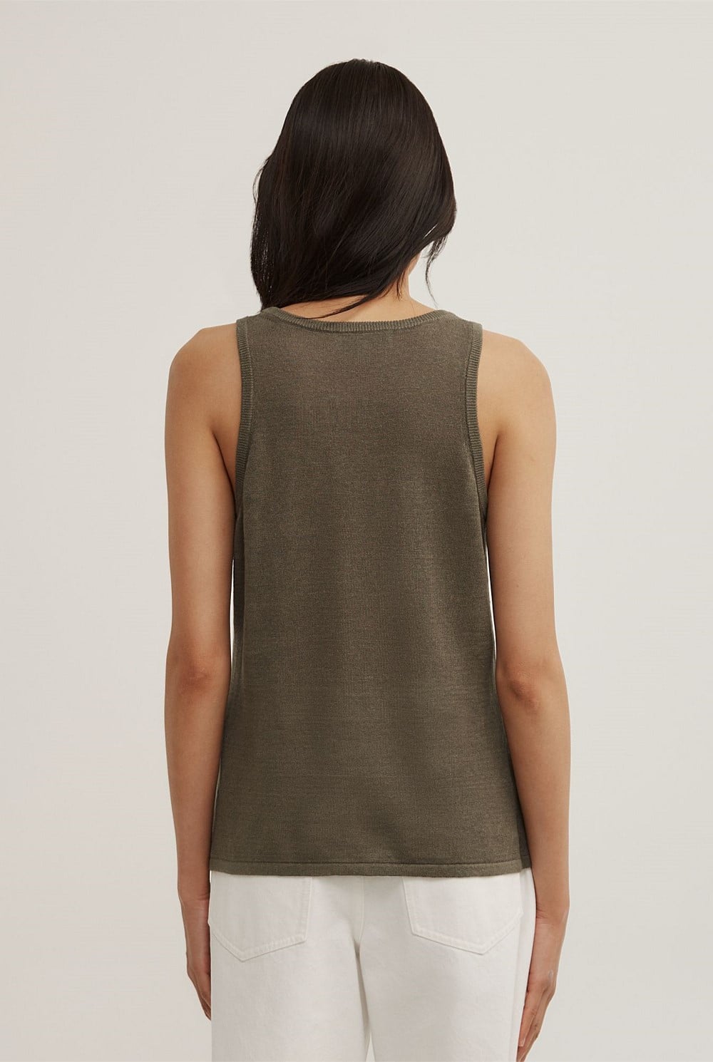 Linen Scoop Knit Tank