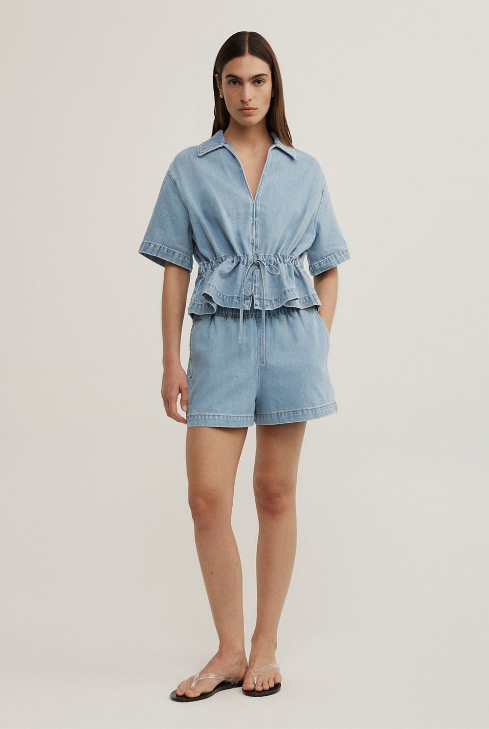 Bow Denim Shirt