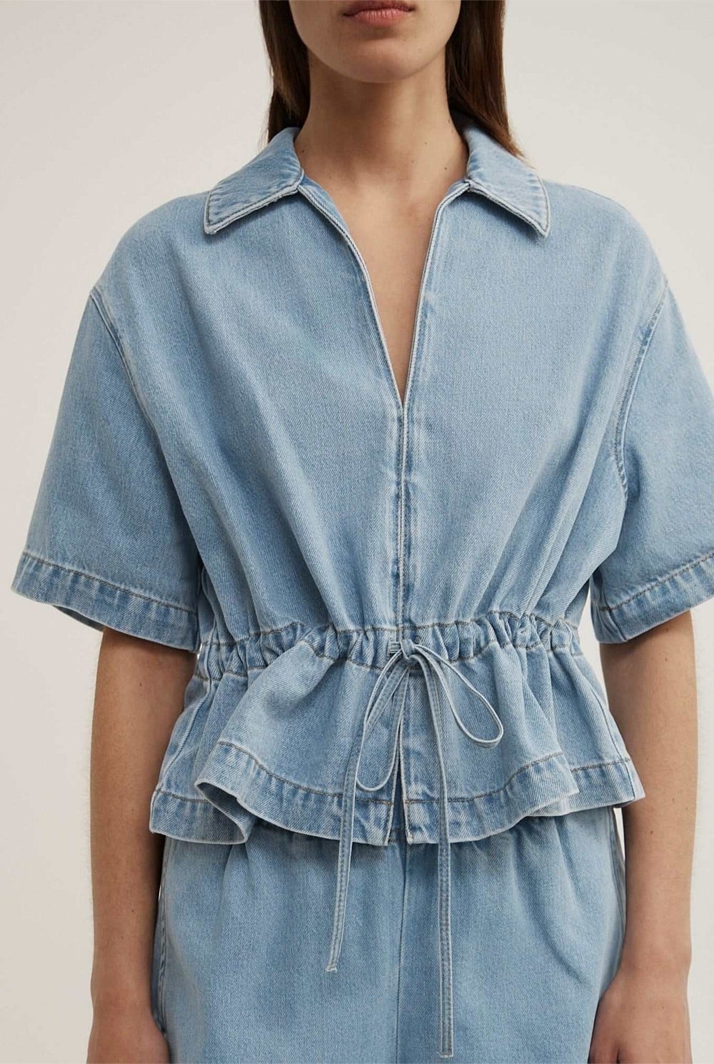 Bow Denim Shirt
