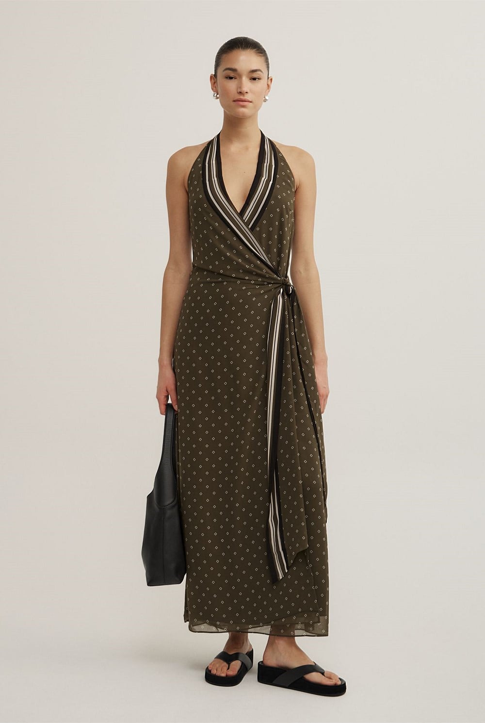 Wrap Halter Maxi Dress
