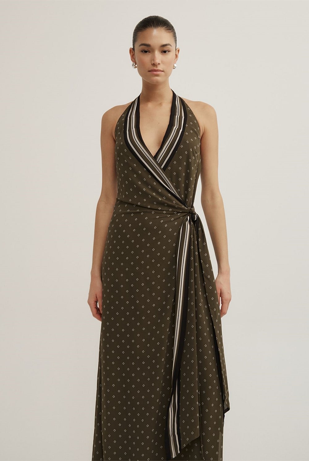 Wrap Halter Maxi Dress