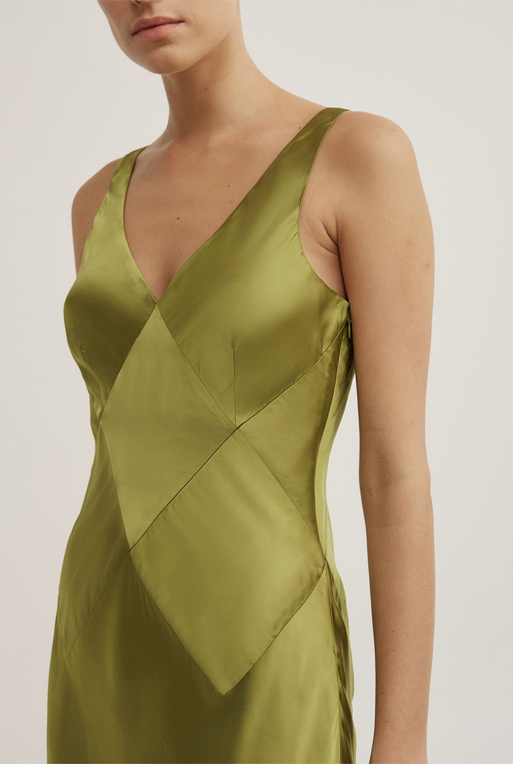 Seam Detail Slip Midi Dress