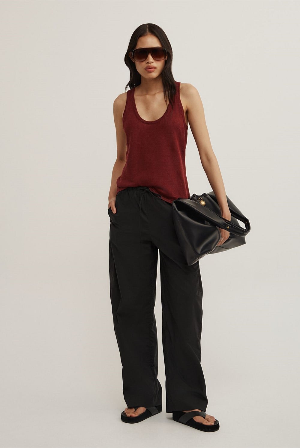 Linen Scoop Knit Tank