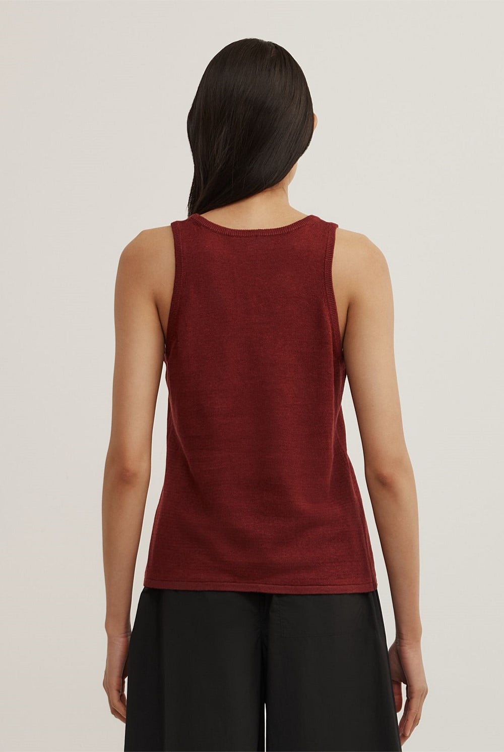 Linen Scoop Knit Tank