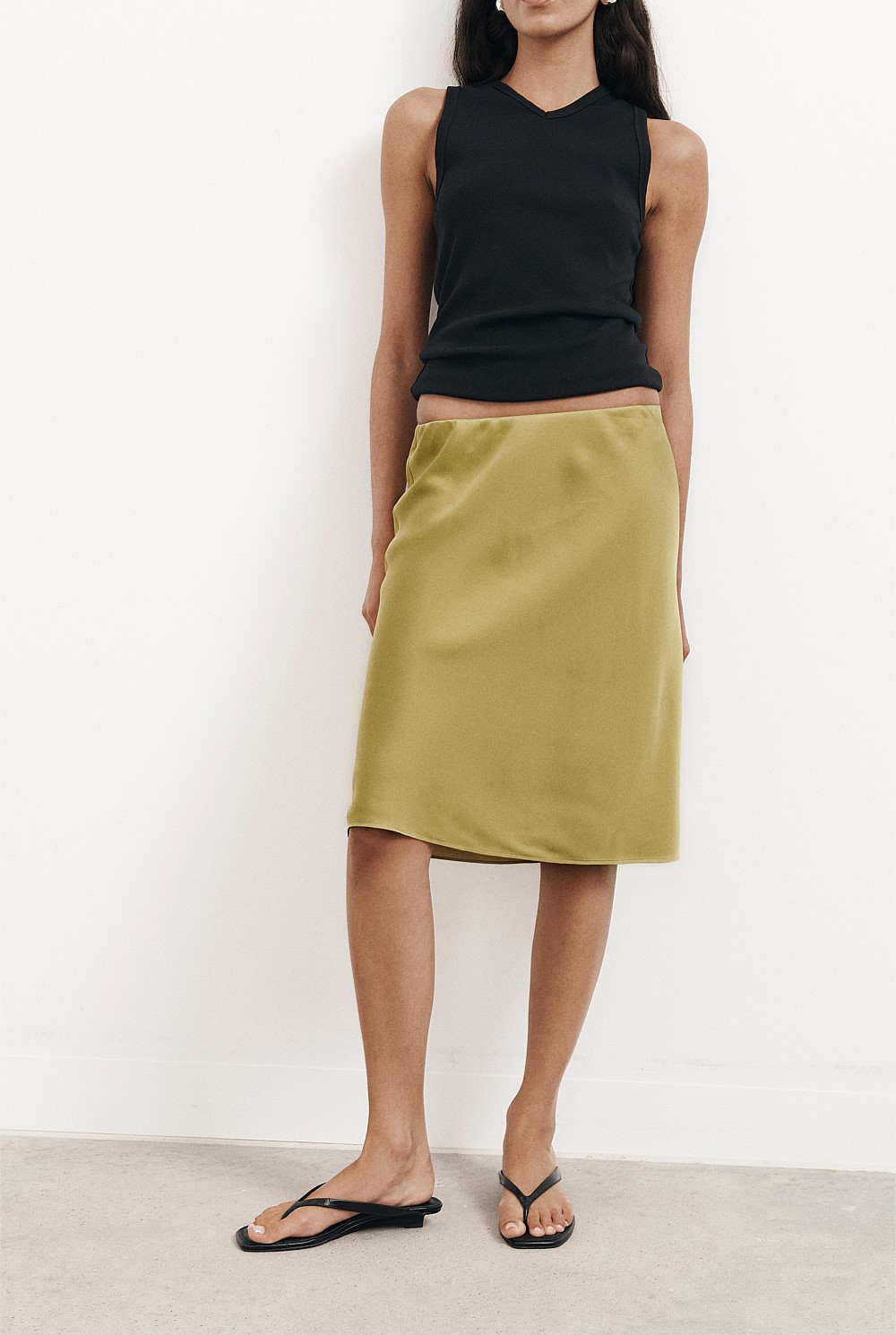 Satin Midi Skirt