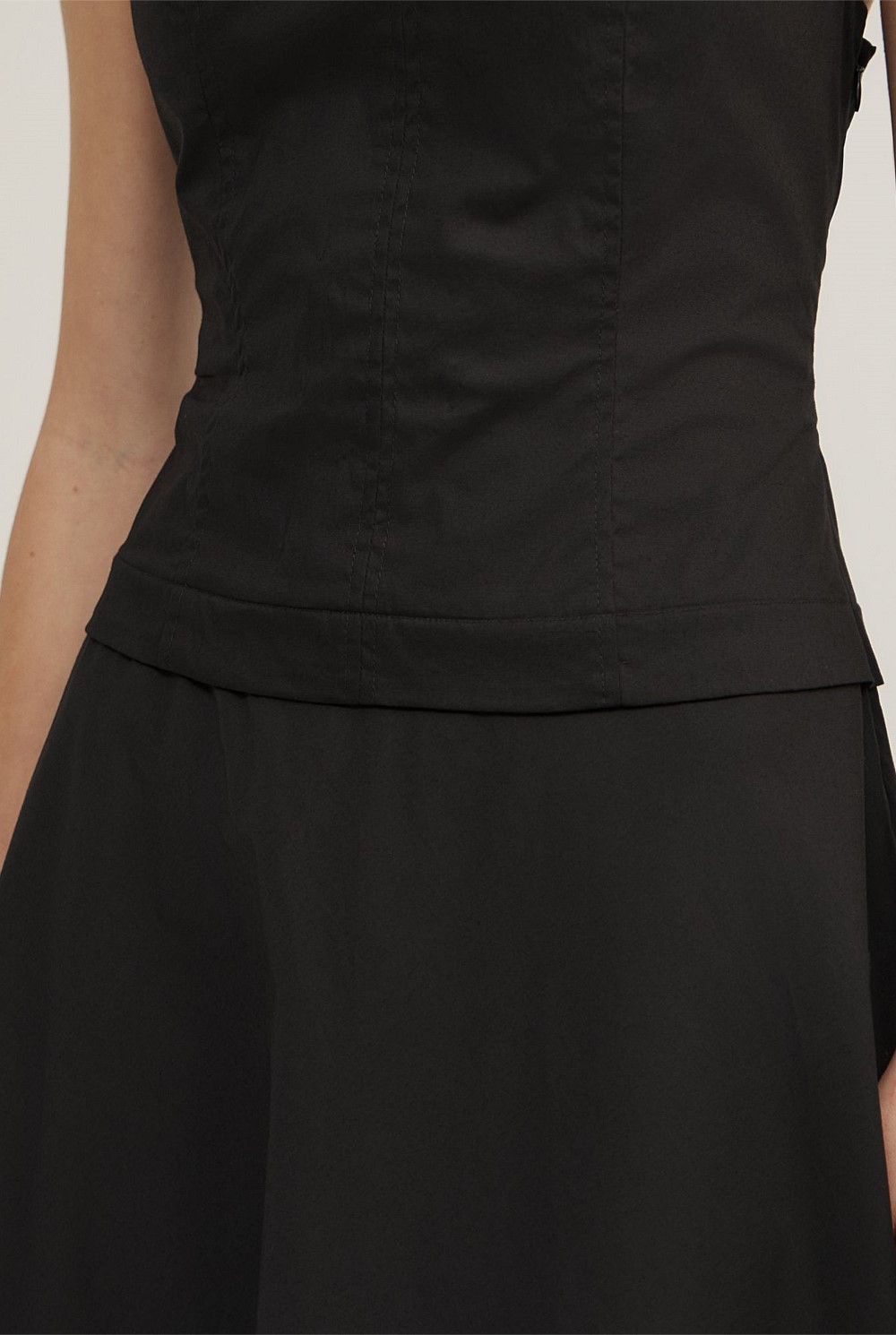 Halter Panel Midi Dress