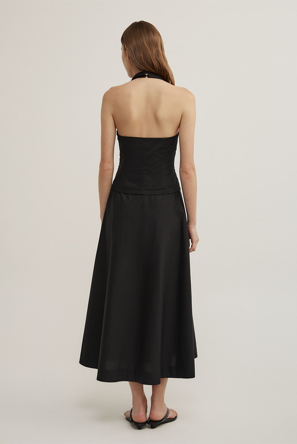 Halter Panel Midi Dress