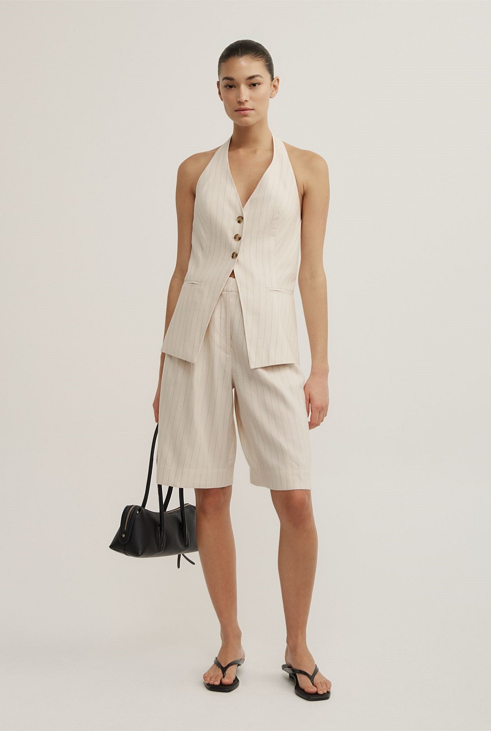Pinstripe Halter Vest