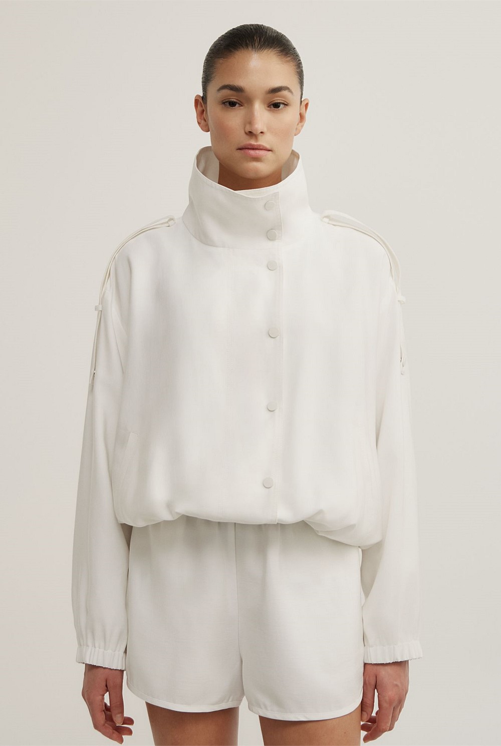 Soft Funnel Neck Jacket
