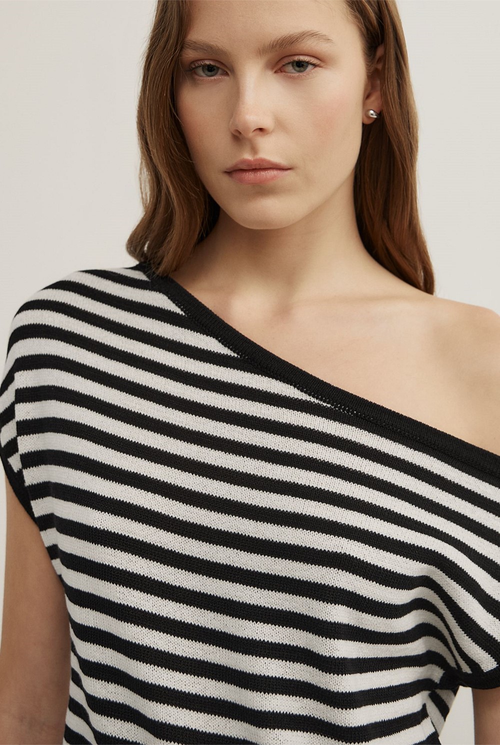 Asymmetric Slouch Short Sleeve Knit