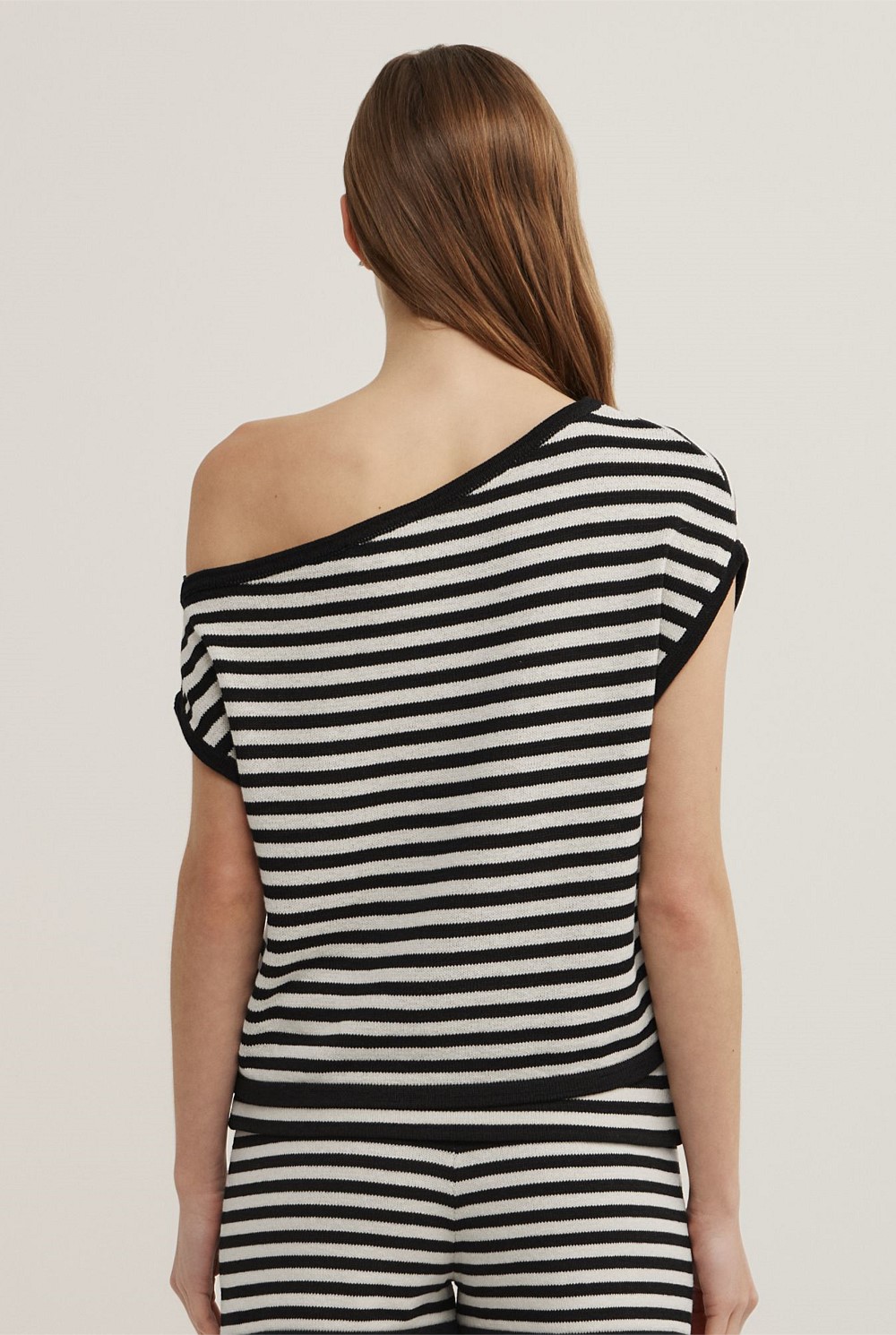 Asymmetric Slouch Short Sleeve Knit