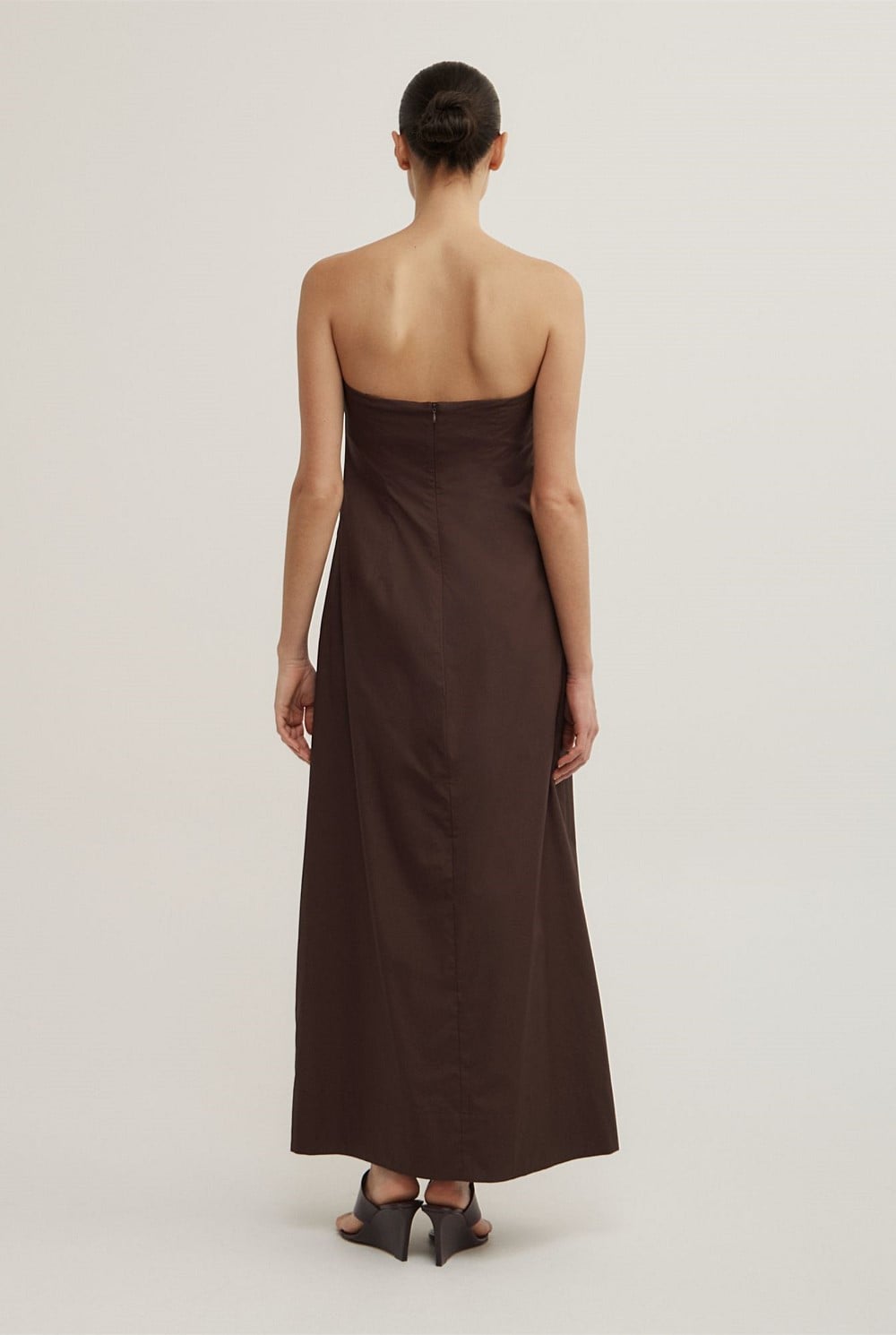 Gathered Bandeau Midi Dress