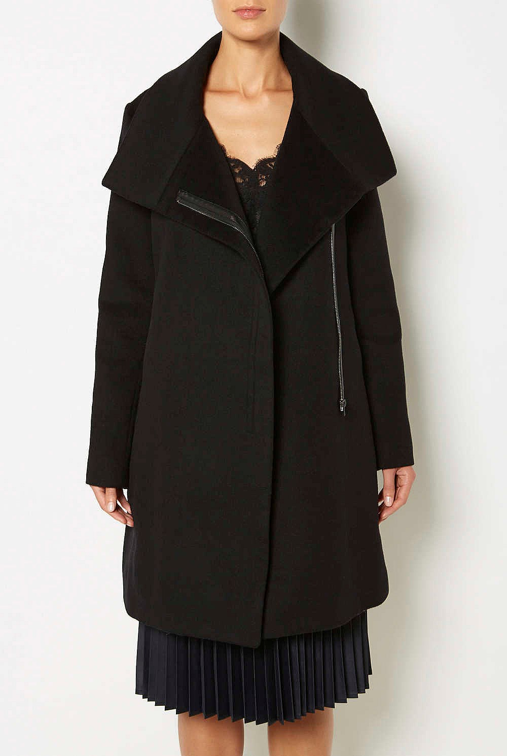 Contrast Sleeve Coat