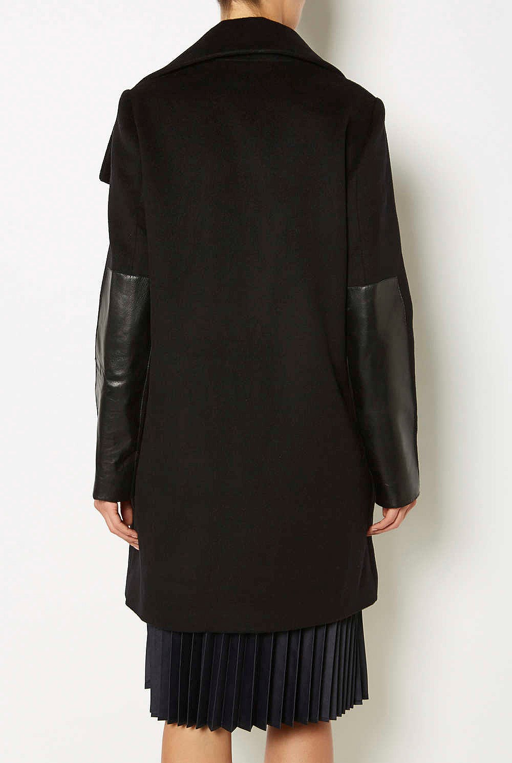 Contrast Sleeve Coat