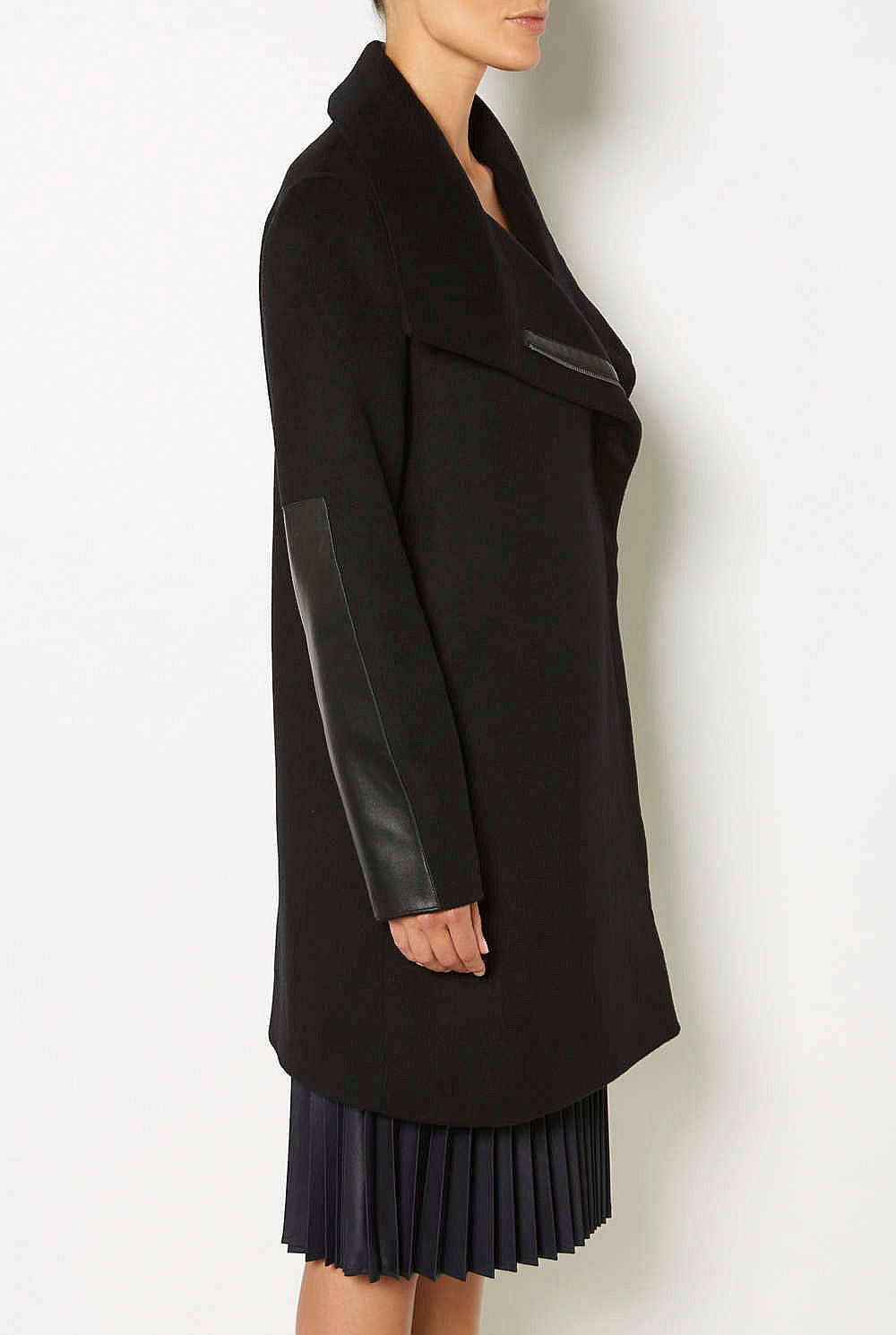 Contrast Sleeve Coat