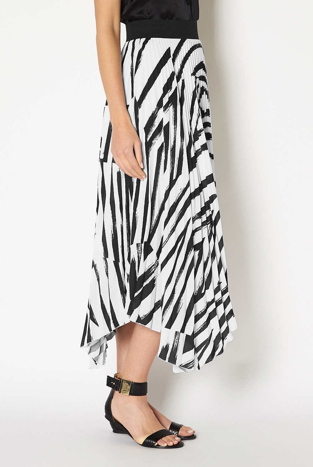 Asymmetric Pleat Skirt