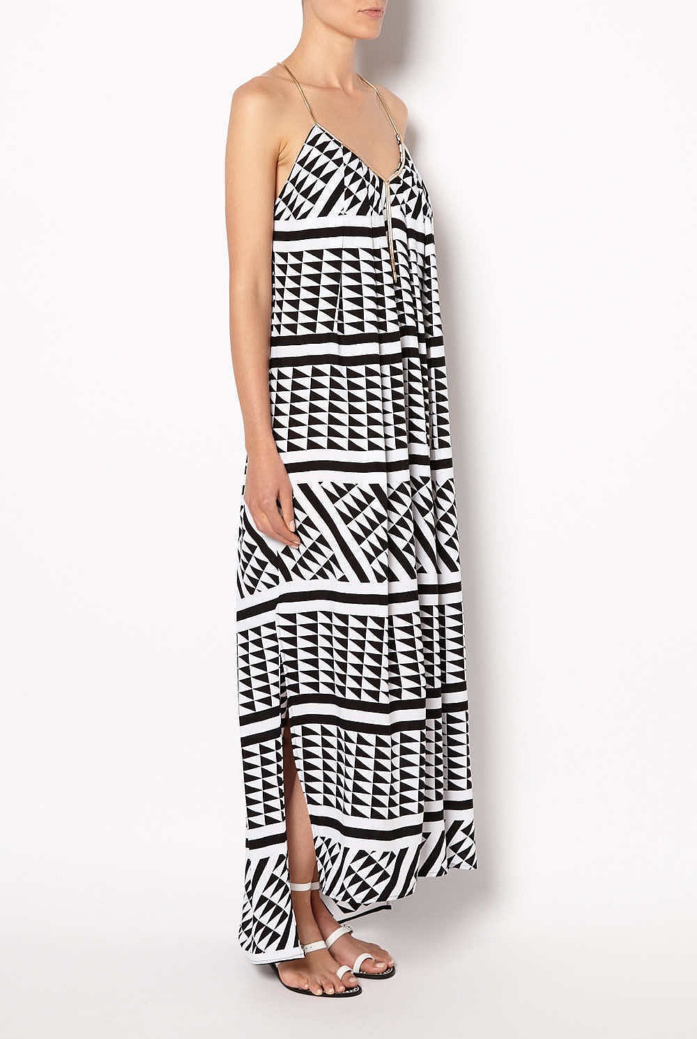Gold Trim Maxi Dress