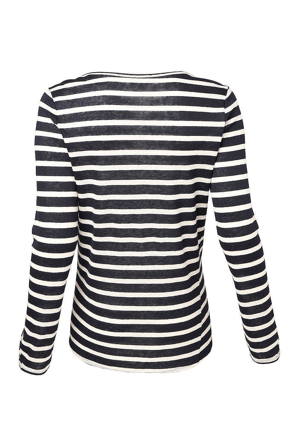 Boat Neck Stripe Linen Tee