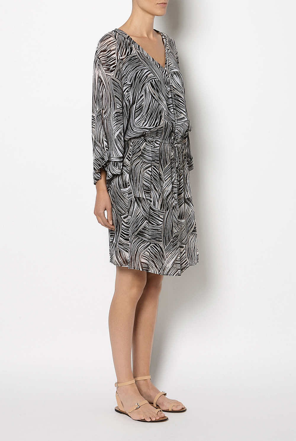 V Neck Kimono Dress