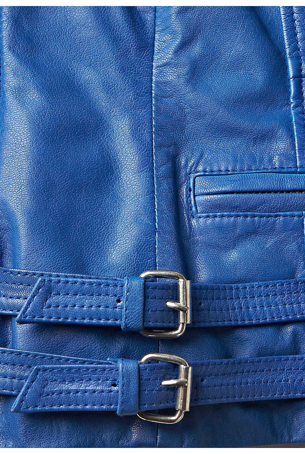 Zip Detail Leather Jacket